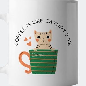 Cat lovers! Enjoy holding this ceramic mug